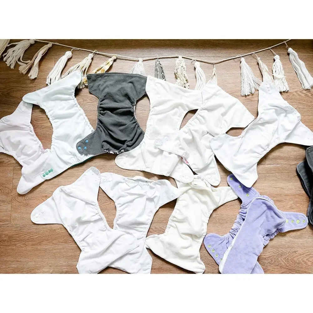 19pc darling patterned Bulk cloth diaper + reusable charcoal inserts bundle